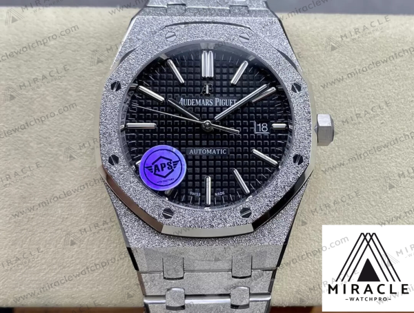 AUDEMARS PIGUET-ROYAL OAK-15410BC.GG.1224BC.01-ELITE CLONE-Frosty gold black dial-41MM- Replica Watch