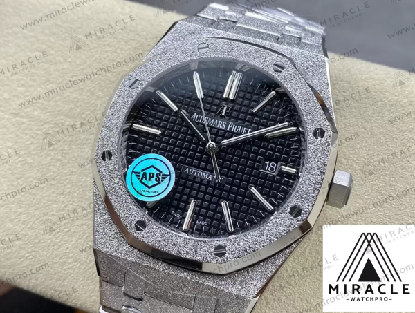 AUDEMARS PIGUET-ROYAL OAK-15410BC.GG.1224BC.01-ELITE CLONE-Frosty gold black dial-41MM- Replica Watch