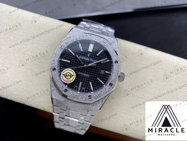 AUDEMARS PIGUET-ROYAL OAK-15410BC.GG.1224BC.01-ELITE CLONE-Frosty gold black dial-41MM- Replica Watch