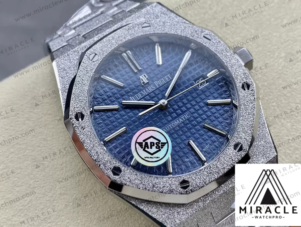 AUDEMARS PIGUET-ROYAL OAK-15410BC.GG.1224BC.01-ELITE CLONE-Frosty gold blue dial-41MM-Replica Watch