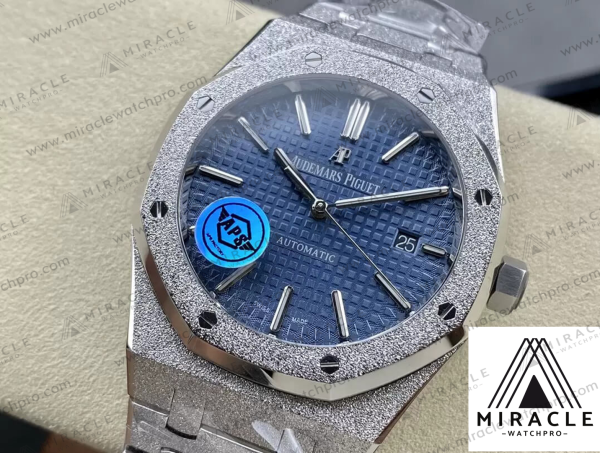 AUDEMARS PIGUET-ROYAL OAK-15410BC.GG.1224BC.01-ELITE CLONE-Frosty gold blue dial-41MM-Replica Watch