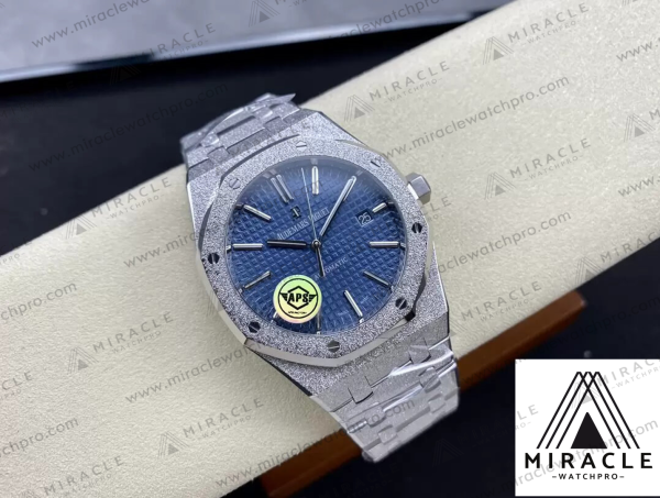 AUDEMARS PIGUET-ROYAL OAK-15410BC.GG.1224BC.01-ELITE CLONE-Frosty gold blue dial-41MM-Replica Watch