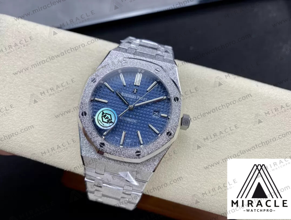 AUDEMARS PIGUET-ROYAL OAK-15410BC.GG.1224BC.01-ELITE CLONE-Frosty gold blue dial-41MM-Replica Watch