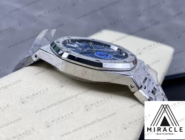 AUDEMARS PIGUET-ROYAL OAK-15410BC.GG.1224BC.01-ELITE CLONE-Frosty gold blue dial-41MM-Replica Watch