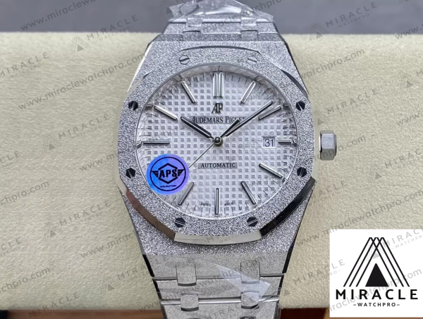 AUDEMARS PIGUET-ROYAL OAK-REF.15410BC.GG.1224BC.01-ELITE CLONE-Frosty gold white dial-41MM-Replica Watch