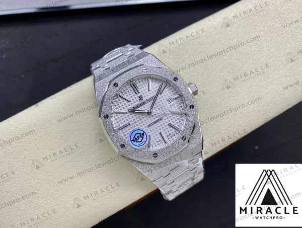 AUDEMARS PIGUET-ROYAL OAK-REF.15410BC.GG.1224BC.01-ELITE CLONE-Frosty gold white dial-41MM-Replica Watch