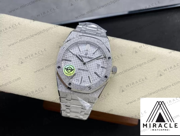 AUDEMARS PIGUET-ROYAL OAK-REF.15410BC.GG.1224BC.01-ELITE CLONE-Frosty gold white dial-41MM-Replica Watch