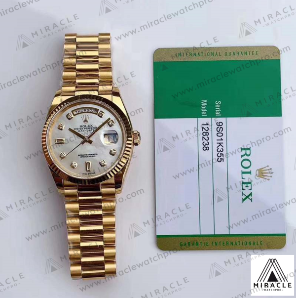 ROLEX-DAY DATE-REF.M128238-ELITE CLONE-36MM（With Diamond ）-Replica Watch